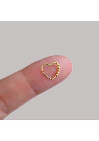 Heppii Gold Kaplamalı Kalp Model Gümüş Hızma Kalp Şekilli Hızma Gümüş