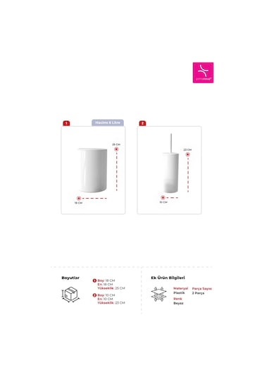 Prima Nova Flores 2'li Banyo Seti - Beyaz Beyaz