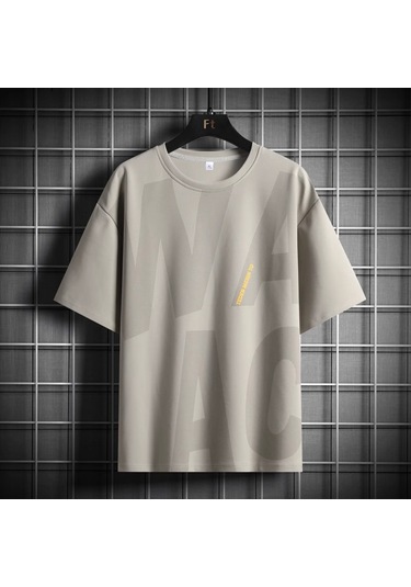 Erkek Kısa Kollu Tişört, 6856 Açık Gri Diğer