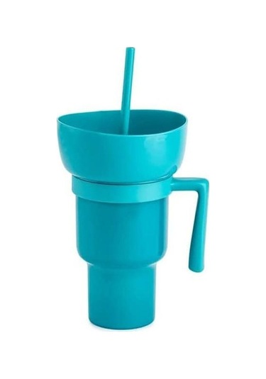 Mavi İçecek Kupası Stadyum Bardak Ve Snack Bowl 2'si 1 Arada Snack İçecek Bardağı