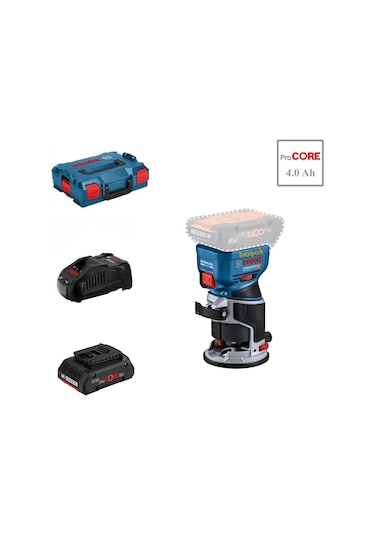 Bosch GKF 18V-8 1 x 4 Ah Procore Akülü Avuç İçi Dik Freze
