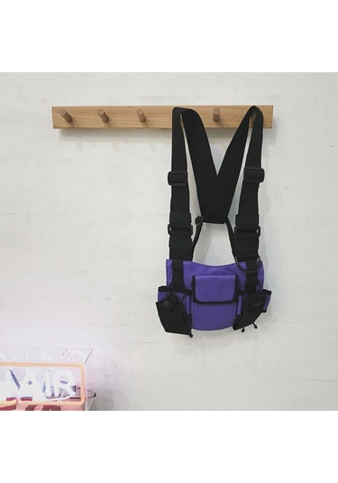 Tenfowee Çok Fonksiyonlu Göğüs Çantası - Hiphop Stili, Ayarlanabilir Kayışlar, Dayanıklı Oxford Kumaş, Mor Renk Mor