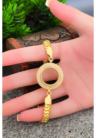 Çeyrek Altın Takılan Bileklik Kadın Çeyrek İçin Bileklik Bt059 Sarı