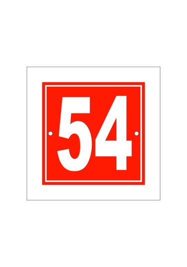 54 Numara Kapı Numarası 10x10 Cm , Bina, Apartman, Işyeri, Villa Numarası