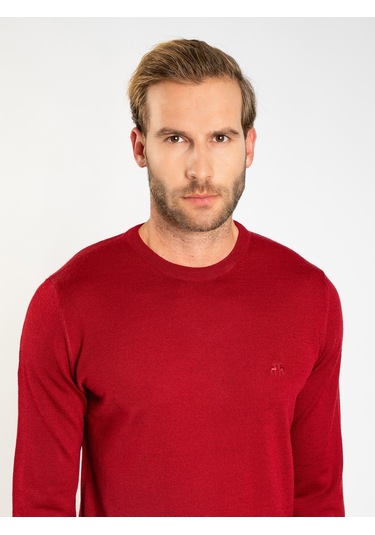 Karaca Erkek Regular Fıt Triko Kazak-bordo 113301004-61 Bordo