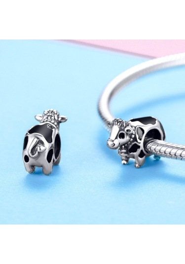 Fastbuy 925 Ayar Altın İnek Boncuklu Süs Boncuk, Renkli, Scc1049 Uygun Çok Renkli