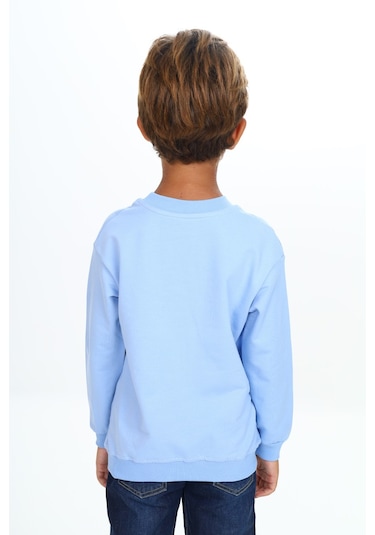 Toontoy Erkek Çocuk Baskılı Sweatshirt Mavi