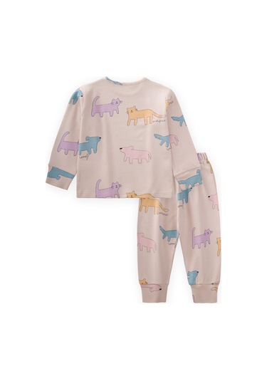 Cigit Desenli Mevsimlik Pijama Takım 1-7 Yaş Sand Bej