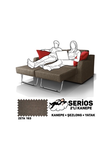 Serios Şezlonglu Yataklı Kanepe - Zeta 141