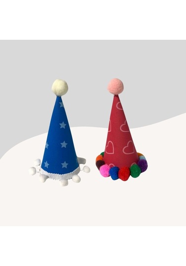 Kediler Ve Küçük Irk Köpekler İçin 2li Parti Şapkası Ps80 El Yapımı