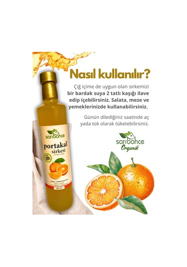 Portakal Sirkesi 500 Ml 2'li Paket - Organik Doğal Fermantasyon