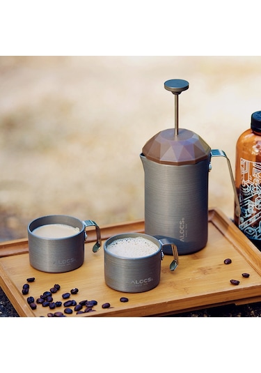 Alocs 160 Ml Çok Fonksiyonlu Metal Kahve Fincanları Kamp Gri