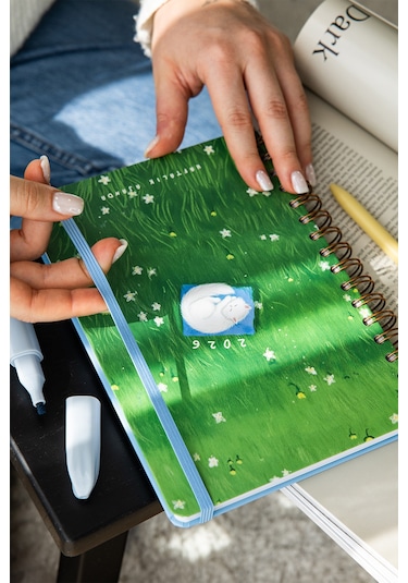 2026 A5 Spiralli Haftalık Ajanda 12 Aylık - Kedi Kedi