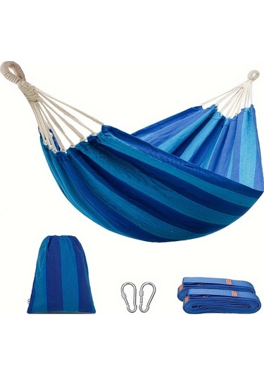 Tcherchı Mavi Devrilme Önleyici Çift Dış Mekan Hamak