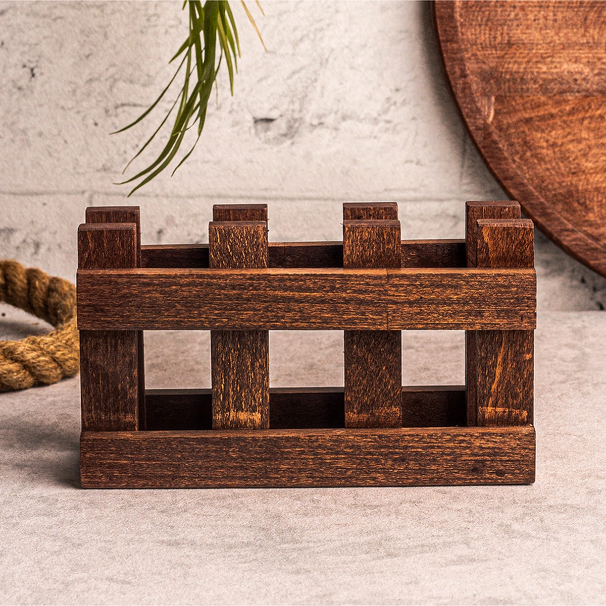 Snippy Sofra Mutfak Sunumluk Peçetelik Nihale 2'li Sofra Seti Mutfak Düzenleyici Ketty Farmy Kahverengi