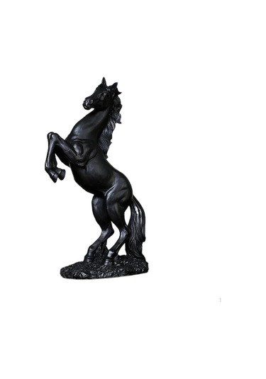Novahub Siyah Heykelcik At, Masa Dekoru İçin Reçine Heykeli Dörtnala Modern Heykel, Avrupa Tarzı,