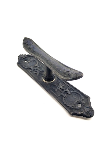 Antika Tarz Dekoratif Pirinç Çiçekli Pencere Kolu - 165x38 Mm, Oksit Tdrtr ANTİK