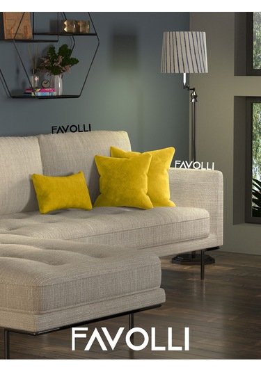 Br Favolli Kadife Dokulu Hint Sarısı Kırlent Kılıfı Dream Serisi Punch Için Uygun Gizli Fermuar Hint Sarısı