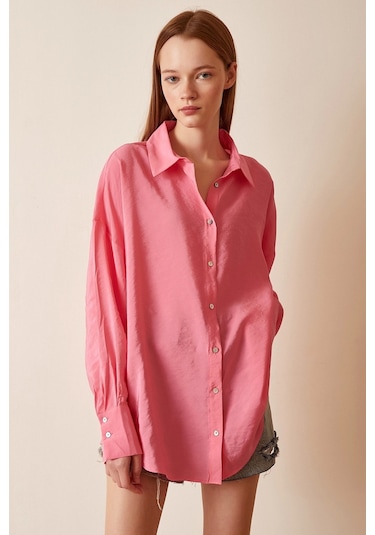 Never More Basic Modal Gömlek Pembe