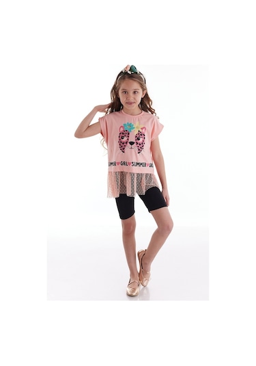 Denokids Mushi Summer Girl Kız Tunik Takım Çok Renkli