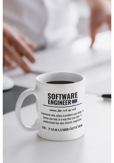 Yazılımcı Mühendis Software Developer Baskılı Kişiselleştirilebilir Eğlenceli Hediyelik Kupa Bardak Beyaz