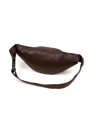 Bizoon Np262 Erkek Deri Kulaklık Çıkışlı Su Geçirmez Çapraz Omuz Ve Bel Çantası Kahve Kahverengi
