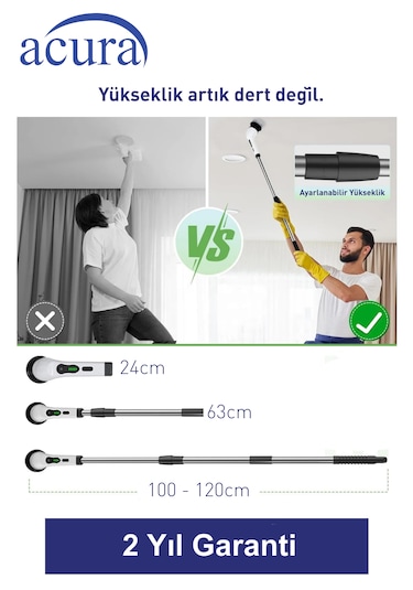 Ac-100 Spinscrubber 9 Başlıklı Şarjlı Temizlik Fırçası