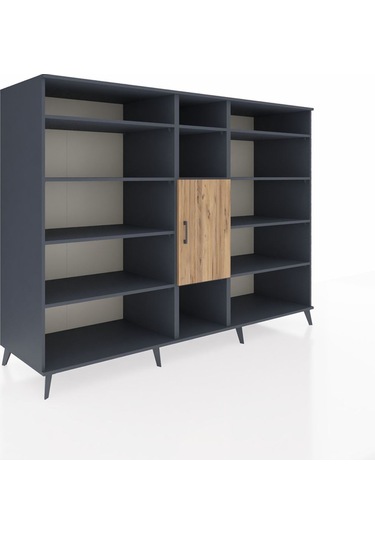 Kronos Dolap 12 Raflı Tek Kapaklı 220x59x163 Antrasit-çam/antras Antrasit-çam/antrasit