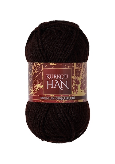 Kürkçü Han Dekor 100gr 100m El Örgü İpi Koyu Kahverengi