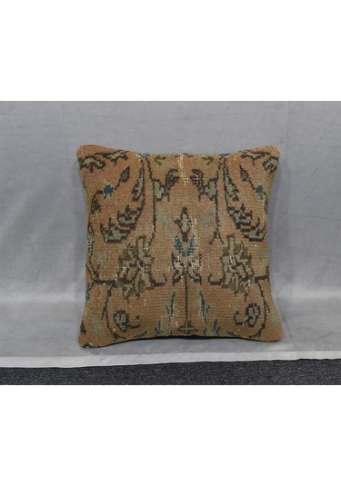 Zehra Abla Halı Vintage El Dokuma Dekoratif Halı Kırlent Yastık Kılıfı 6704 Çok Renkli