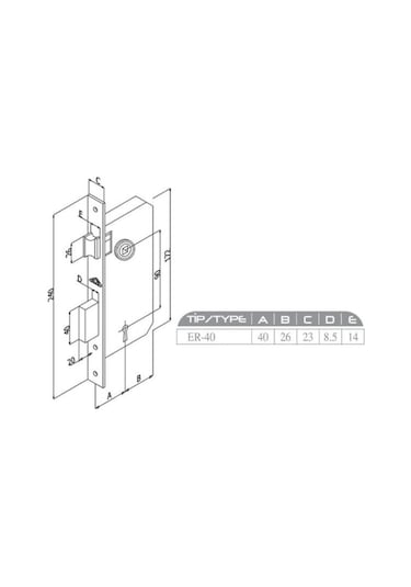Sessiz İç Oda Kapı Kilidi Wc-banyo Siyah 40mmx23mm