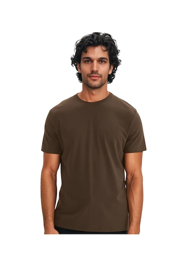 Ar-ma Erkek Bisiklet Yaka Tişört Baskisiz Basic Örme Kumaş Regular Fit %100 Pamuk 30/1 Penye Süprem Y31344408002 Kahverengi-k9 Ar-ma Erkek Bisiklet Yaka Tişört Baskisiz Basic Örme Kumaş Regular Fit %100 Pamuk 30/1 Penye Süprem Y31344408002 Kahverengi-k9