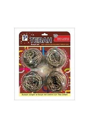 4 Parça Bulaşık Top Teli Go50608086050 Çok Renkli