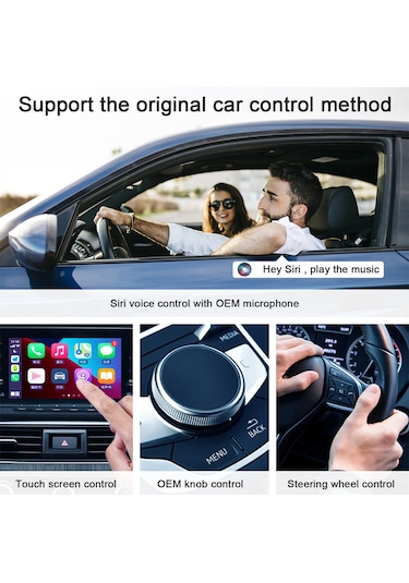 Maiyame Apple İphone İçin Kablosuz Carplay Dönüştürücü, Araç İçin Akıllı Multimedya Adaptörü, Siyah Kare Desenli, Usb/type-c Desteğiyle Kolay Kurulum