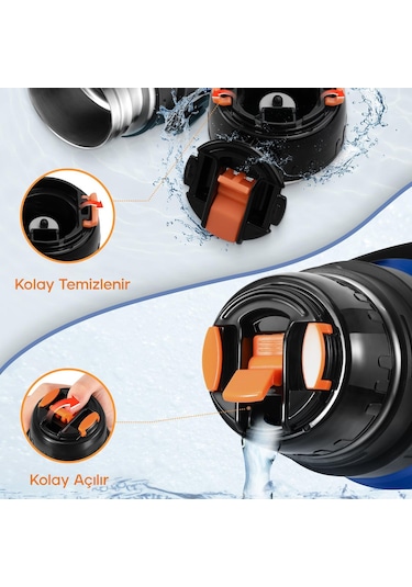 Schafer Santeco Çelik Termos 1200 Ml Mavi