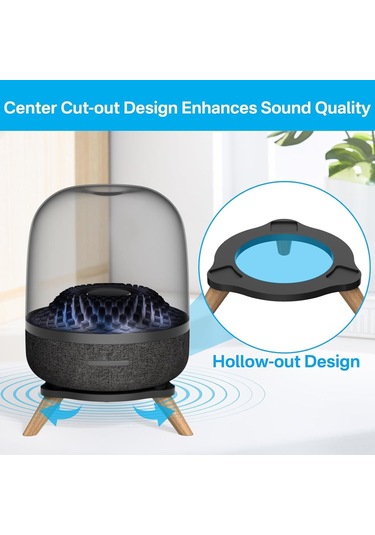 Teltree Ahşap Ve Akrilik Malzemeyle Yapılmış, Ses Gürültüsünü Azaltan Hoparlör Tutucu 23x24x7 Cm