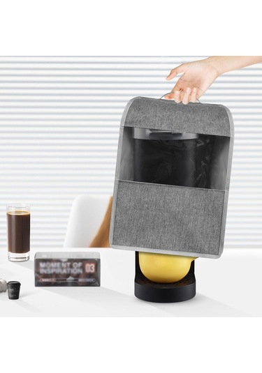 Suntek Kahve Makinesi Toz Kapağı Polyester Yıkanabilir Gri