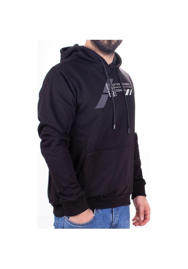 Twister 1910 Siyah Kapüşonlu Erkek Sweatshirt Siyah