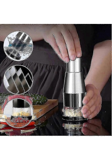 \u200bmanuel Sarımsak Presi Doğrayıcı - Soğan/sebze Doğrama Aleti Mutfak Kullanımı İçin 2025 Yeni Siyah