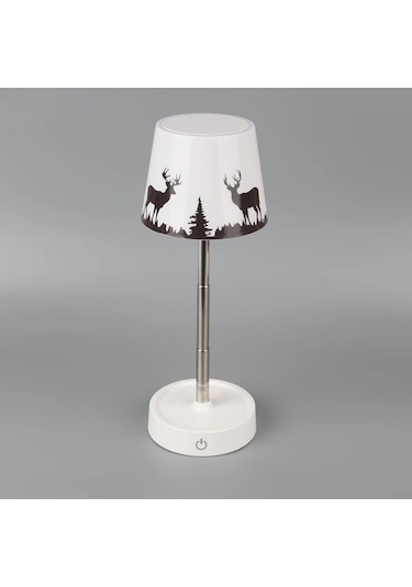 Willowhaven Beyaz Ren Geyiği Yaratıcı Masalık, Taşınabilir Ayarlanabilir Usb Şarjlı Sensörlü Gece Lambası Füme