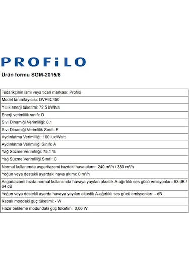 Profilo DVP6C450 Piramit 60 CM Duvar Tipi Çelik Davlumbaz