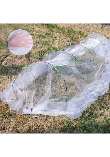 Sones 2,5 X 10m Bahçe Kemerli Kulübe Böcek Ağı Seti Esnek Gerilebilir Bitki Koruma Ağı