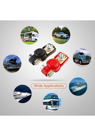 Kırmızı Ve Siyah Saf Bakır Yüksek Akım Akü Klipsi, Araç Akü Terminal Direği, Yalıtım Kılıfı İle, Akü Terminali Saf Bakır Tarzı 1 Çift