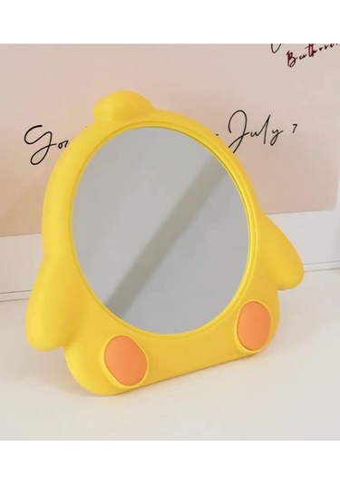 Caş Dekorasyon Sarı Renk Penguen Model Masa Aynası Sarı