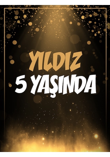 Gold Temalı Doğum Günü Afişi - 100x150 Cm