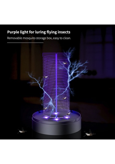 Mufunye Ev İçin Usb Led Fenerli Elektrikli Sinek Ve Musluk Tuzağı - Beyaz Renkli 4.5w Işık Katalizli Savaş Aleti