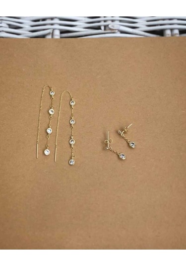 Kadın Deco Midi Küpe Gold