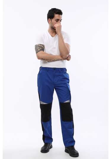 Uniprom İş Pantolonu Roma Model Diz Destekli 6 Cepli Mavi