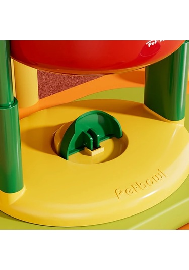 Elmpaly Pembe Yaprak Desenli Emniyetli Vakum Tabanlı Köpek Kedi Mama Kabı