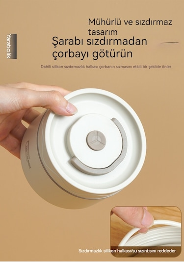 Oloey 304 Paslanmaz Çelik Yalıtımlı Üç Katmanlı Mühürlü Öğle Yemeği Kutusu